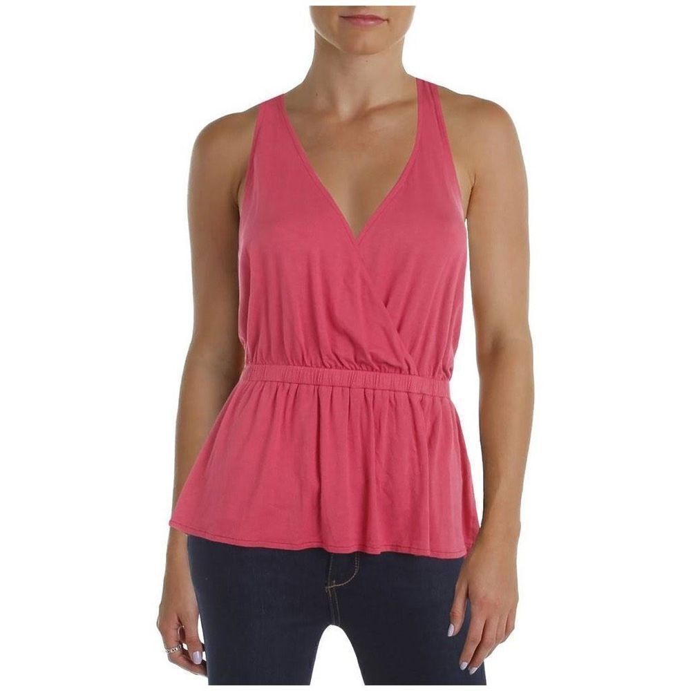 We The Free Peplum Jersey Pink‎ Tank Blouse Size L